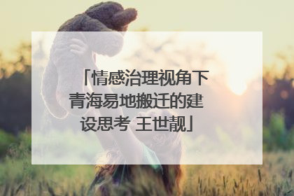 情感治理视角下青海易地搬迁的建设思考 王世靓
