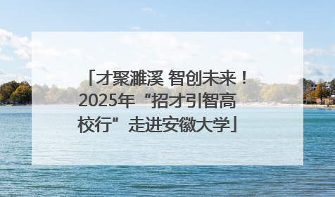 才聚濉溪 智创未来！2025年“招才引智高校行”走进安徽大学