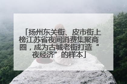 扬州东关街、皮市街上榜江苏省夜间消费集聚商圈，成为古城老街打造“夜经济”的样本