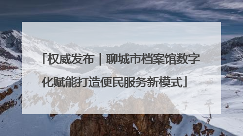 权威发布｜聊城市档案馆数字化赋能打造便民服务新模式