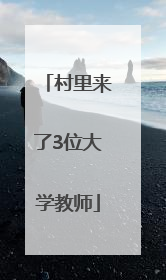 村里来了3位大学教师