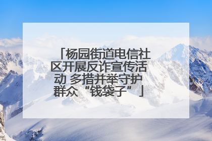 杨园街道电信社区开展反诈宣传活动 多措并举守护群众“钱袋子”