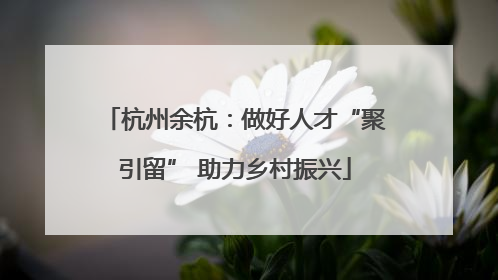 杭州余杭：做好人才“聚引留” 助力乡村振兴