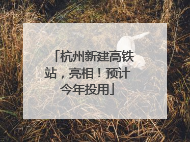 杭州新建高铁站，亮相！预计今年投用