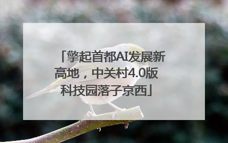擎起首都AI发展新高地，中关村4.0版科技园落子京西