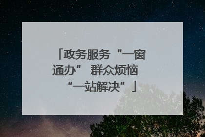 政务服务“一窗通办” 群众烦恼“一站解决”