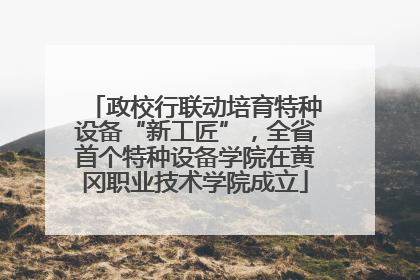 政校行联动培育特种设备“新工匠”，全省首个特种设备学院在黄冈职业技术学院成立