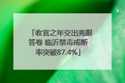 收官之年交出亮眼答卷 临沂禁毒戒断率突破87.4%