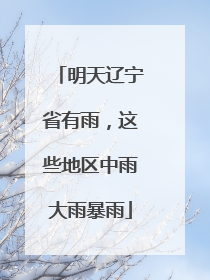 明天辽宁省有雨，这些地区中雨大雨暴雨