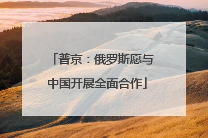 普京：俄罗斯愿与中国开展全面合作