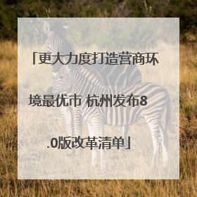 更大力度打造营商环境最优市 杭州发布8.0版改革清单