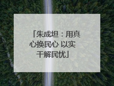 朱成坦：用真心换民心 以实干解民忧