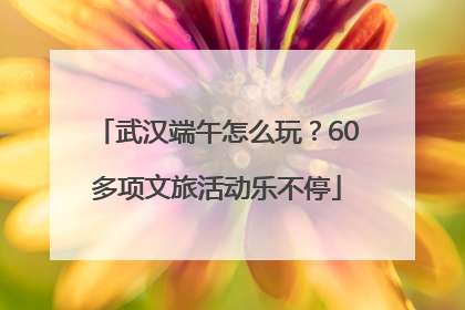 武汉端午怎么玩？60多项文旅活动乐不停