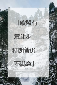 欧盟有意让步 特朗普仍不满意