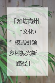 潍坊青州：“文化+”模式引领乡村振兴新路径