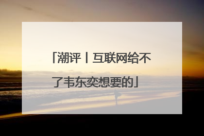 潮评丨互联网给不了韦东奕想要的