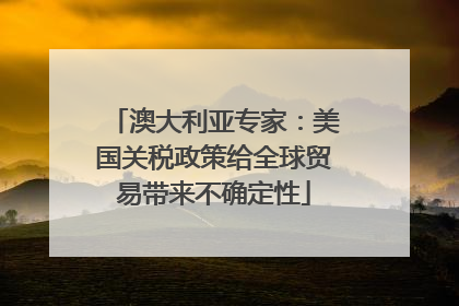澳大利亚专家：美国关税政策给全球贸易带来不确定性