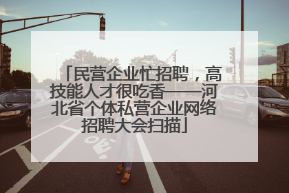 民营企业忙招聘，高技能人才很吃香——河北省个体私营企业网络招聘大会扫描