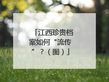 江西珍贵档案如何“流传”？（图）