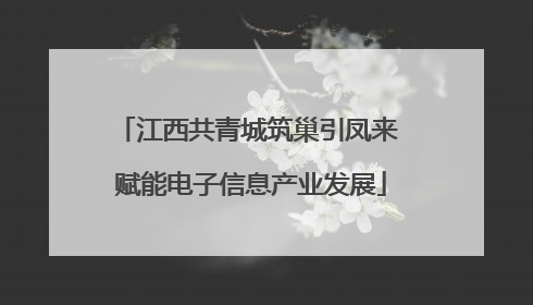 江西共青城筑巢引凤来 赋能电子信息产业发展