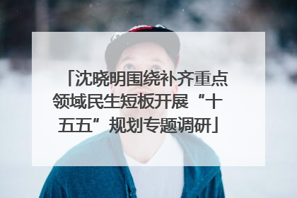 沈晓明围绕补齐重点领域民生短板开展“十五五”规划专题调研