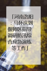 河南洛阳：马怀庆到偃师区指导调研防汛综合应急演练等工作