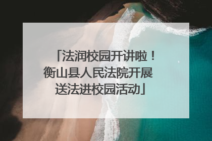 法润校园开讲啦！衡山县人民法院开展 送法进校园活动