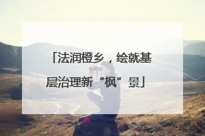 法润橙乡，绘就基层治理新“枫”景