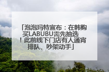 泡泡玛特宣布：在韩购买LABUBU需先抽选！此前线下门店有人通宵排队、吵架动手