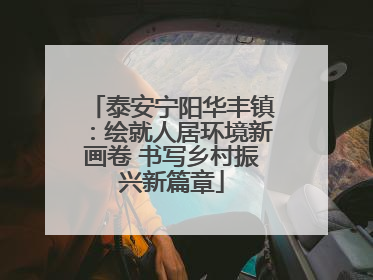 泰安宁阳华丰镇：绘就人居环境新画卷 书写乡村振兴新篇章