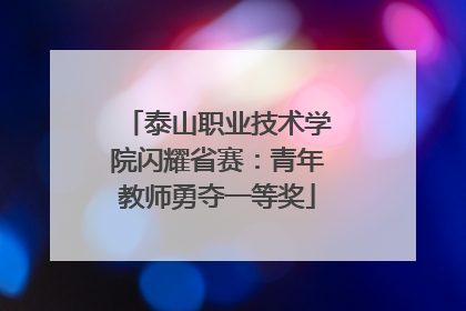 泰山职业技术学院闪耀省赛：青年教师勇夺一等奖