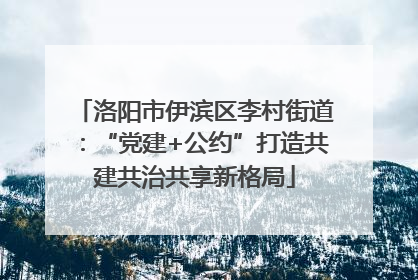 洛阳市伊滨区李村街道：“党建+公约”打造共建共治共享新格局