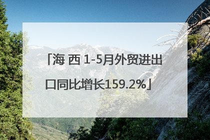 海 西 1-5月外贸进出口同比增长159.2%