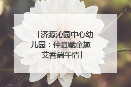 济源沁园中心幼儿园：仲夏赋童趣 艾香端午情