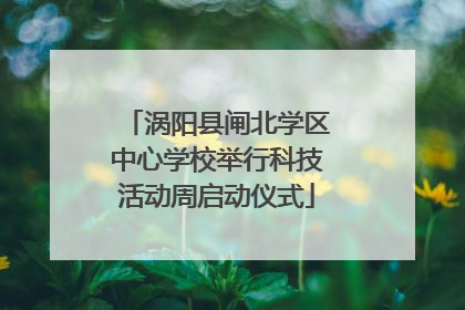 涡阳县闸北学区中心学校举行科技活动周启动仪式
