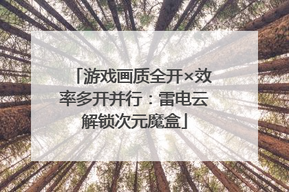 游戏画质全开×效率多开并行：雷电云解锁次元魔盒