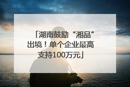 湖南鼓励“湘品”出境！单个企业最高支持100万元