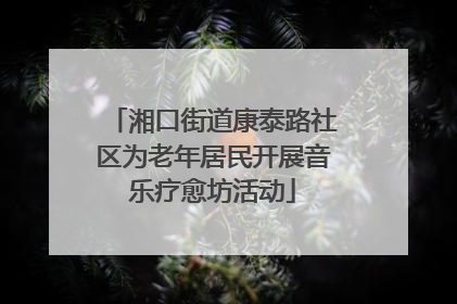 湘口街道康泰路社区为老年居民开展音乐疗愈坊活动