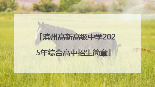 滨州高新高级中学2025年综合高中招生简章