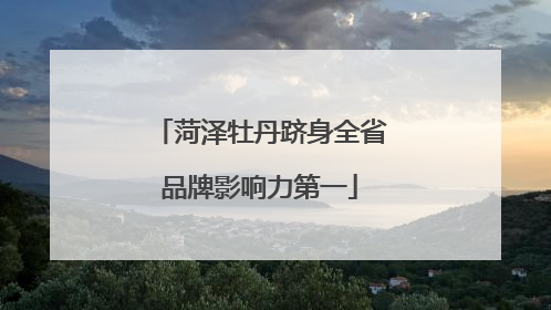 菏泽牡丹跻身全省品牌影响力第一