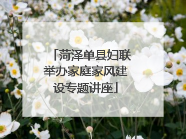 菏泽单县妇联举办家庭家风建设专题讲座