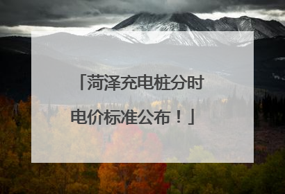 菏泽充电桩分时电价标准公布！