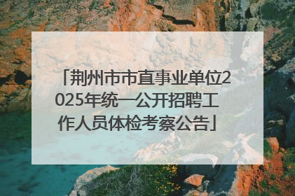 荆州市市直事业单位2025年统一公开招聘工作人员体检考察公告