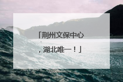 荆州文保中心，湖北唯一！