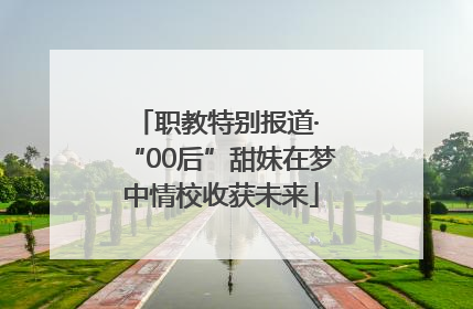 职教特别报道· “00后”甜妹在梦中情校收获未来