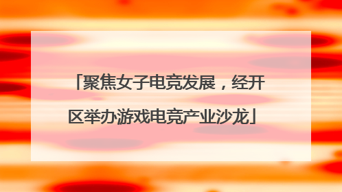 聚焦女子电竞发展，经开区举办游戏电竞产业沙龙