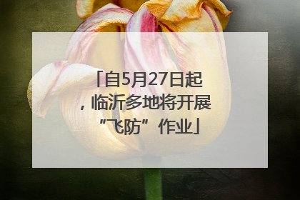 自5月27日起，临沂多地将开展“飞防”作业