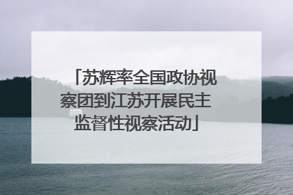 苏辉率全国政协视察团到江苏开展民主监督性视察活动