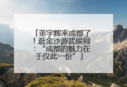 董宇辉来成都了！逛金沙游武侯祠：“成都的魅力在于仅此一份”