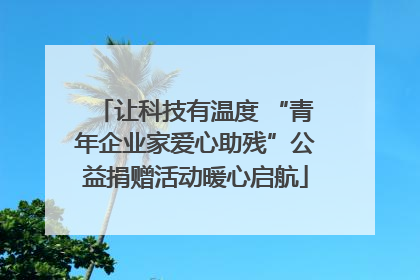 让科技有温度 “青年企业家爱心助残”公益捐赠活动暖心启航